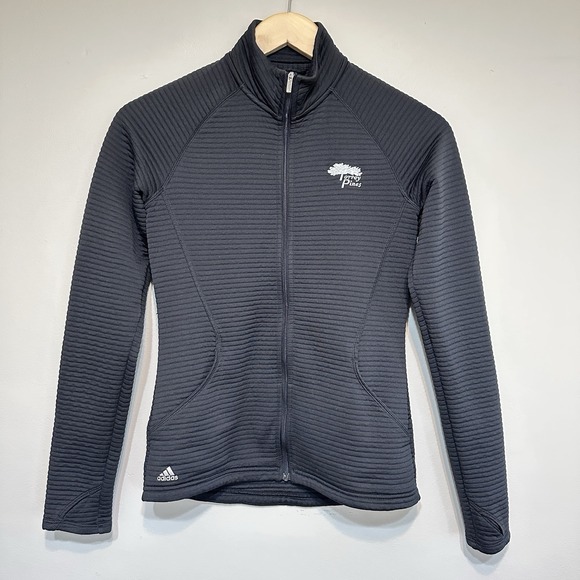 Adidas Golf Women's Ribbed Lightweight Jacket Black‎ Size L Torrey Pines Logo - Picture 1 of 16